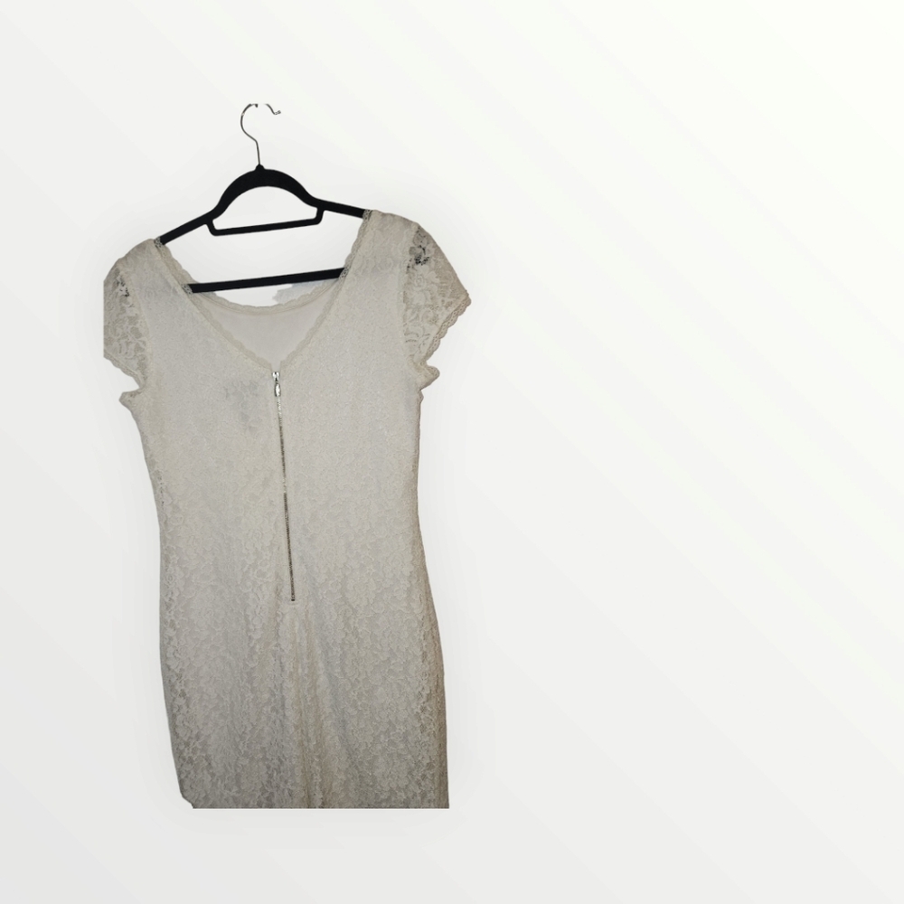 Laundry by Shelli Secal style Ly14666creme white ivory lace dress 10 Sundress - Picture 10 of 15